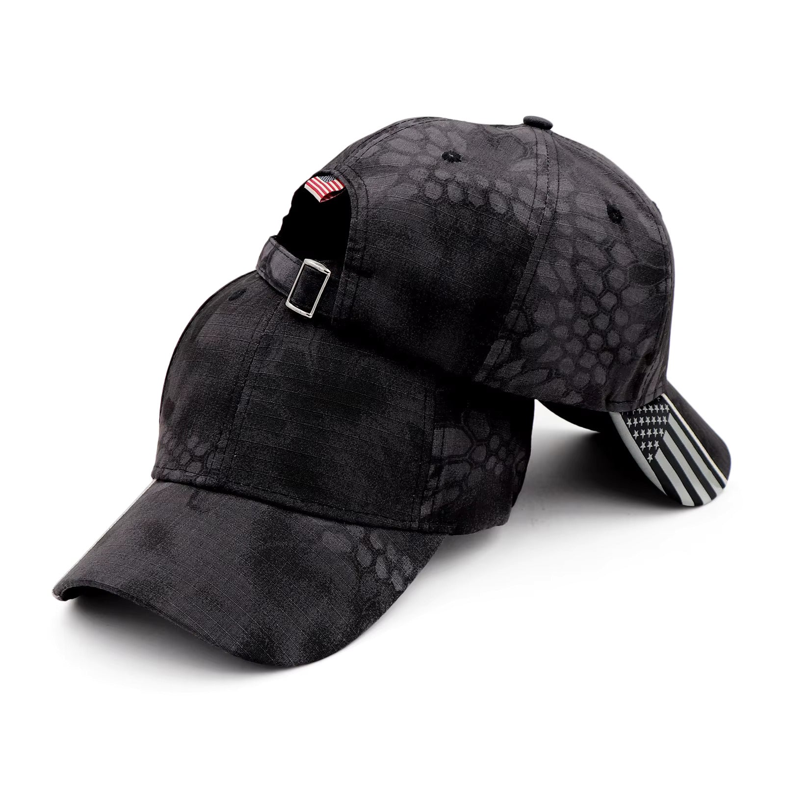 Kryptic Camo American Flag Black (no Logo)-Baseball Cap