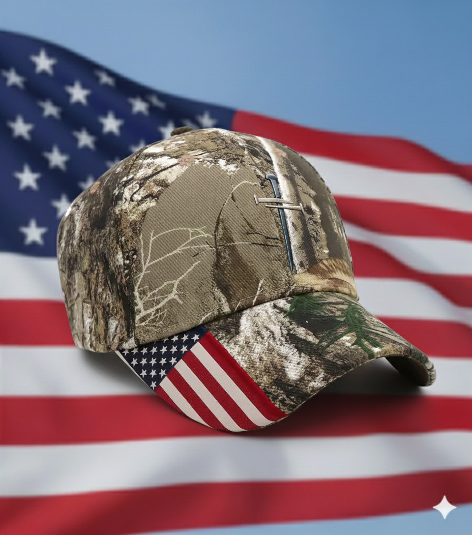 Real tree camo hat with 3 cross logo-Baseball Cap
